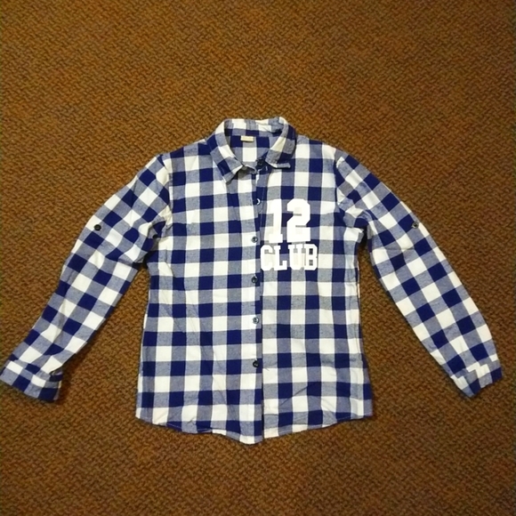 Checkered Pattern Button Down Shirt - Picture 1 of 3